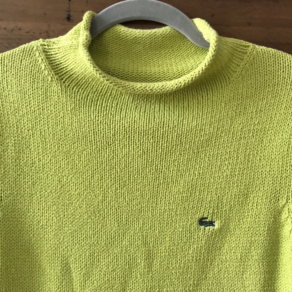 Lacoste Chartreuse Mock Neck Sweater - Picture 3 of 13